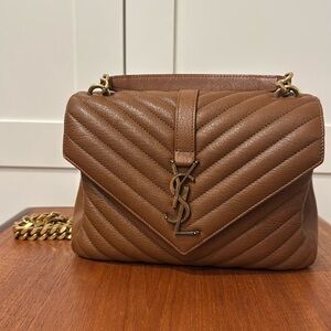 YSL College Bag | Brown Leather